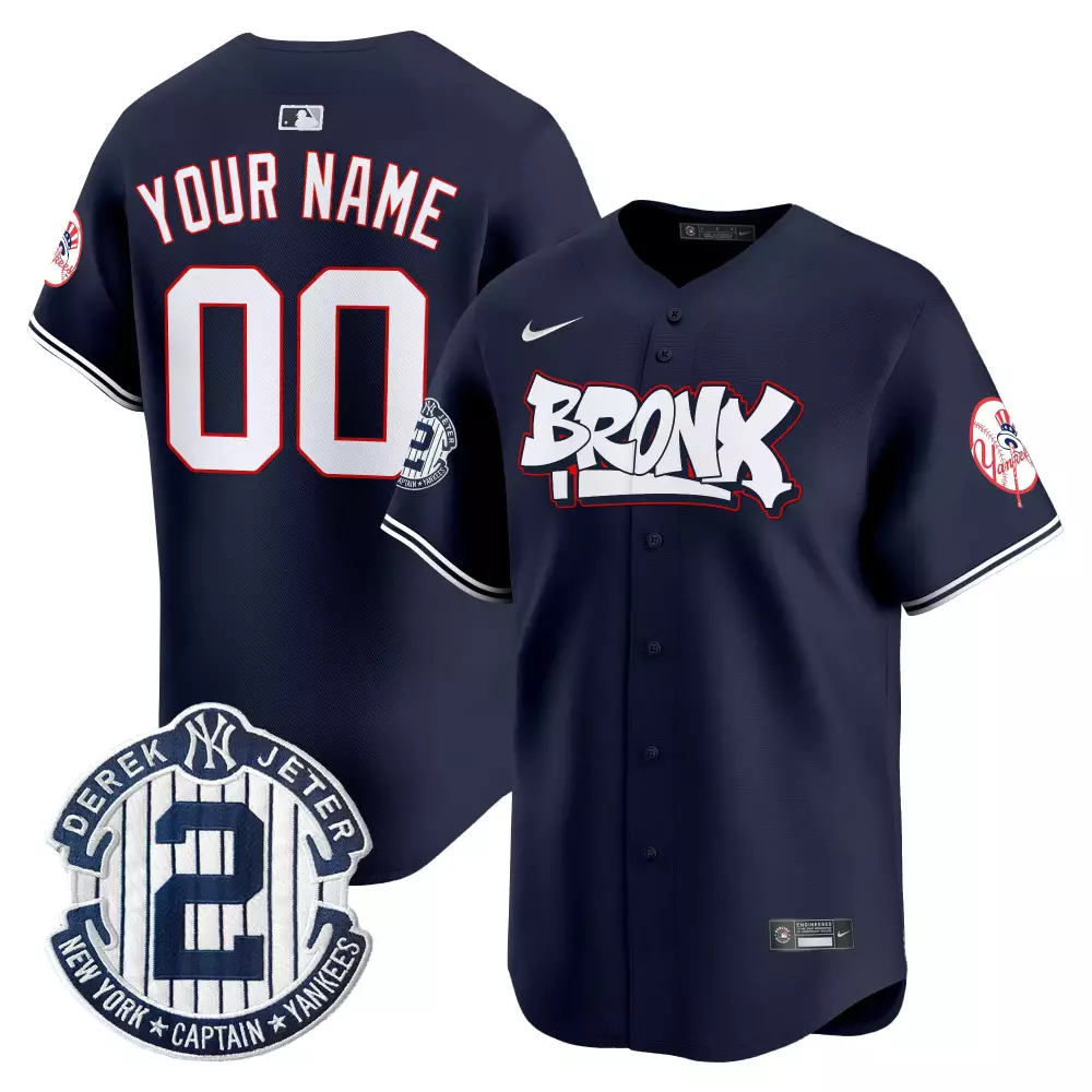 navy men new york yankees the bronx graffiti vapor premier limited custom jersey v2 all stitched