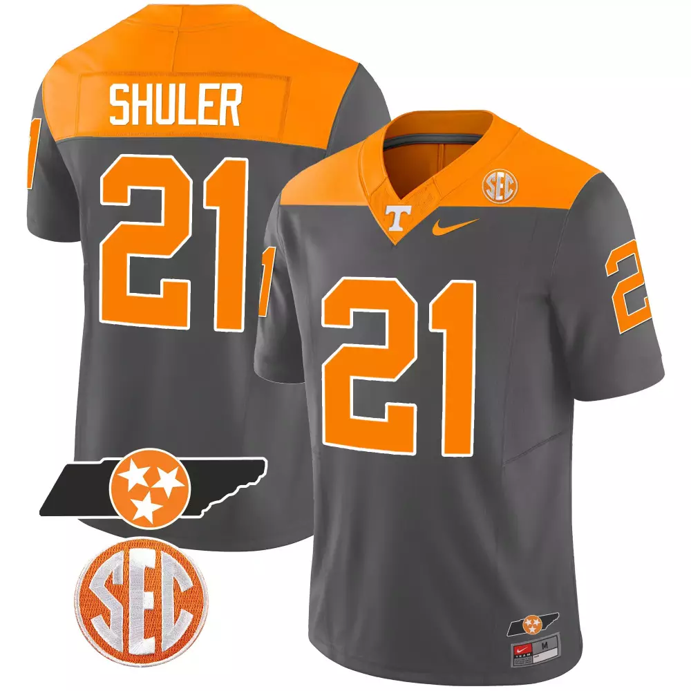 navy shuler anthracite mens tennessee volunteers 2023 alternate vapor limited jersey v3 all stitched