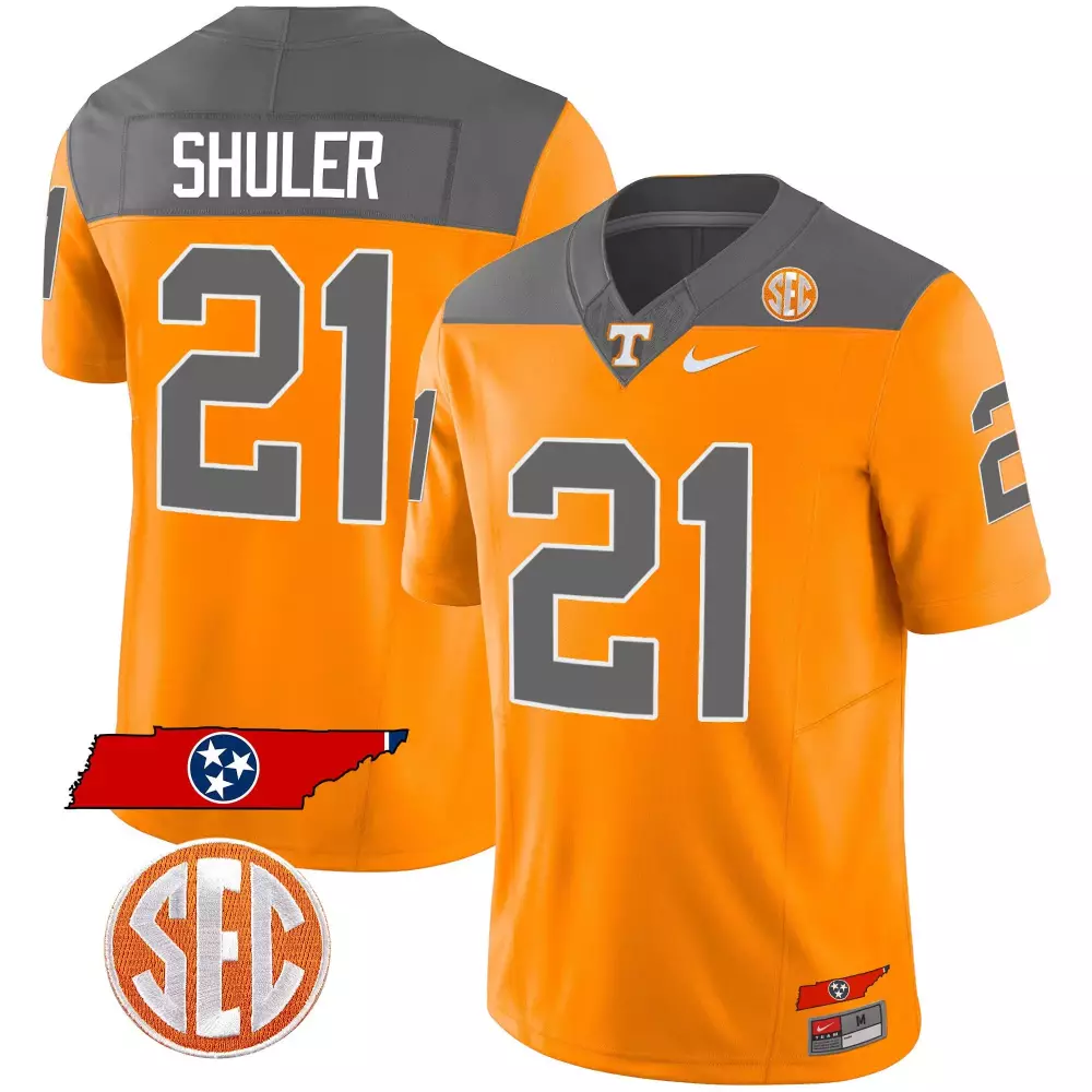 navy shuler inverted mens tennessee volunteers 2023 alternate vapor limited jersey v2 all stitched