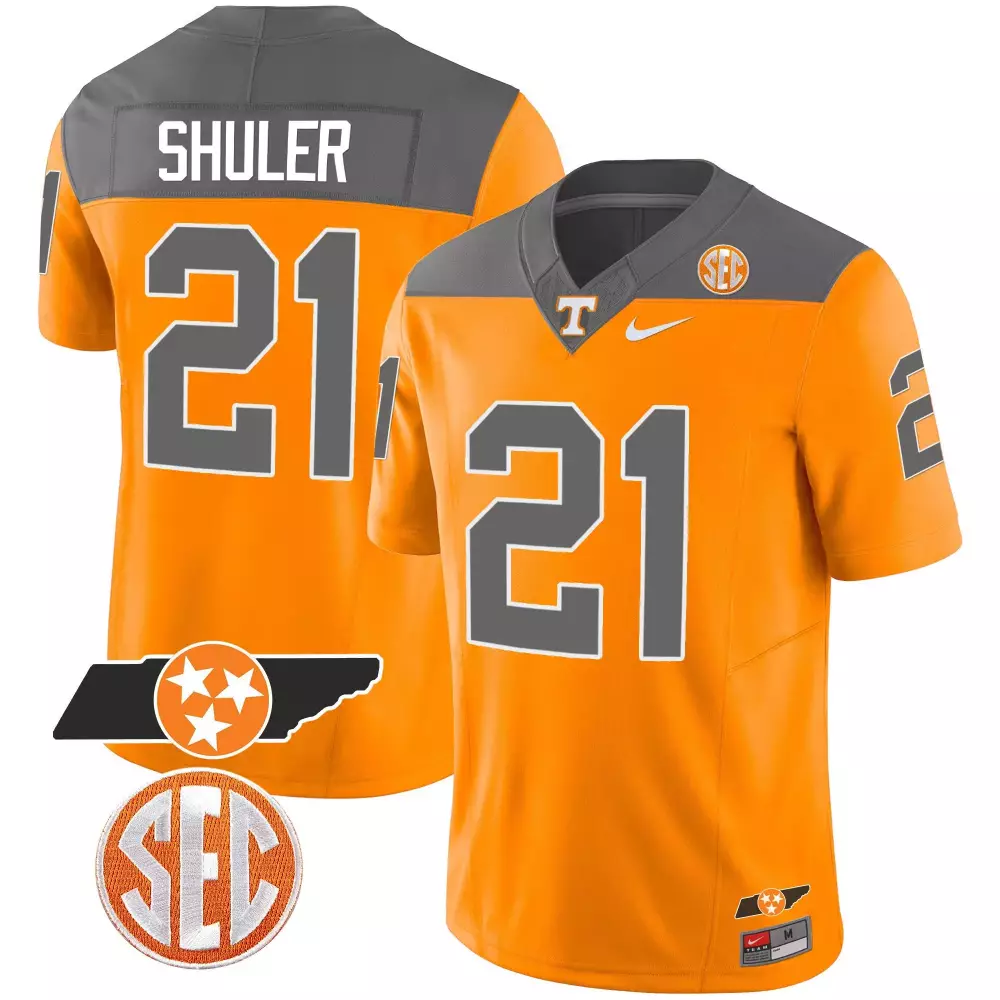 navy shuler inverted mens tennessee volunteers 2023 alternate vapor limited jersey v2 all stitched
