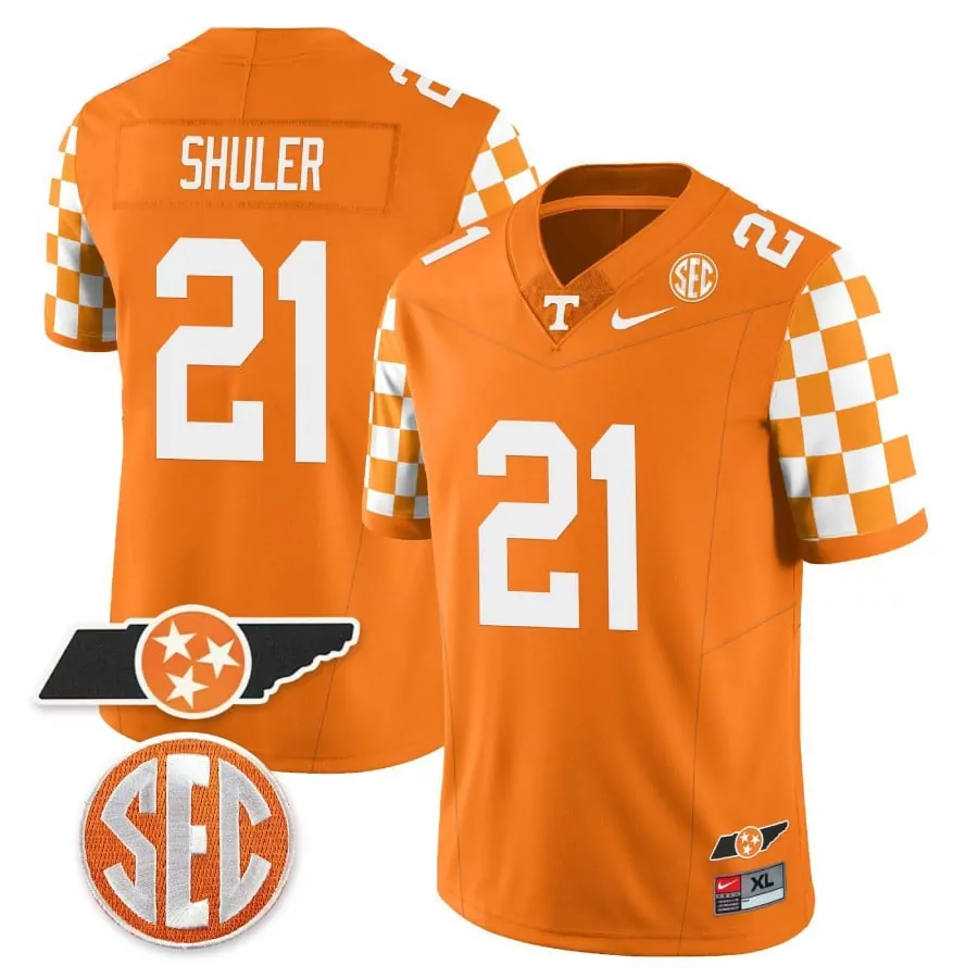 navy shuler inverted mens tennessee volunteers 2023 alternate vapor limited jersey v2 all stitched