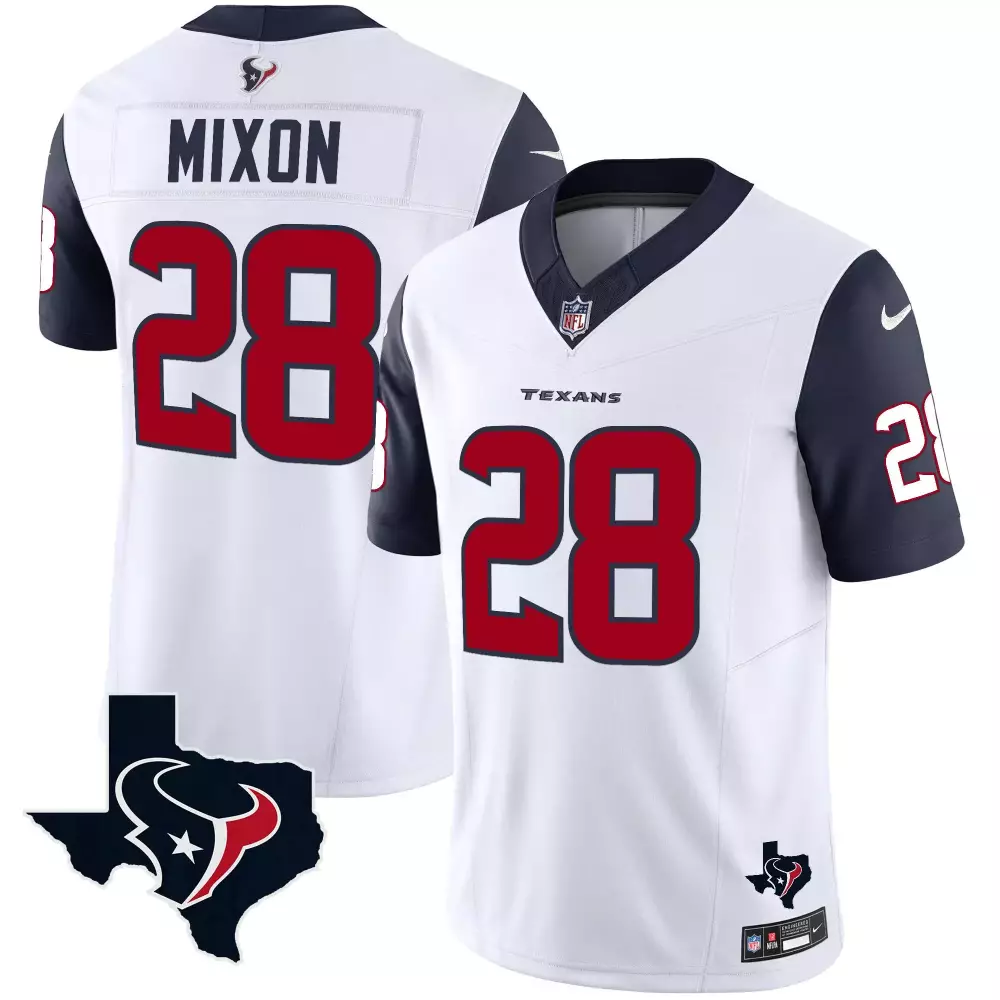 navy sleeves men joe mixon houston texans vapor limited jersey all stitched