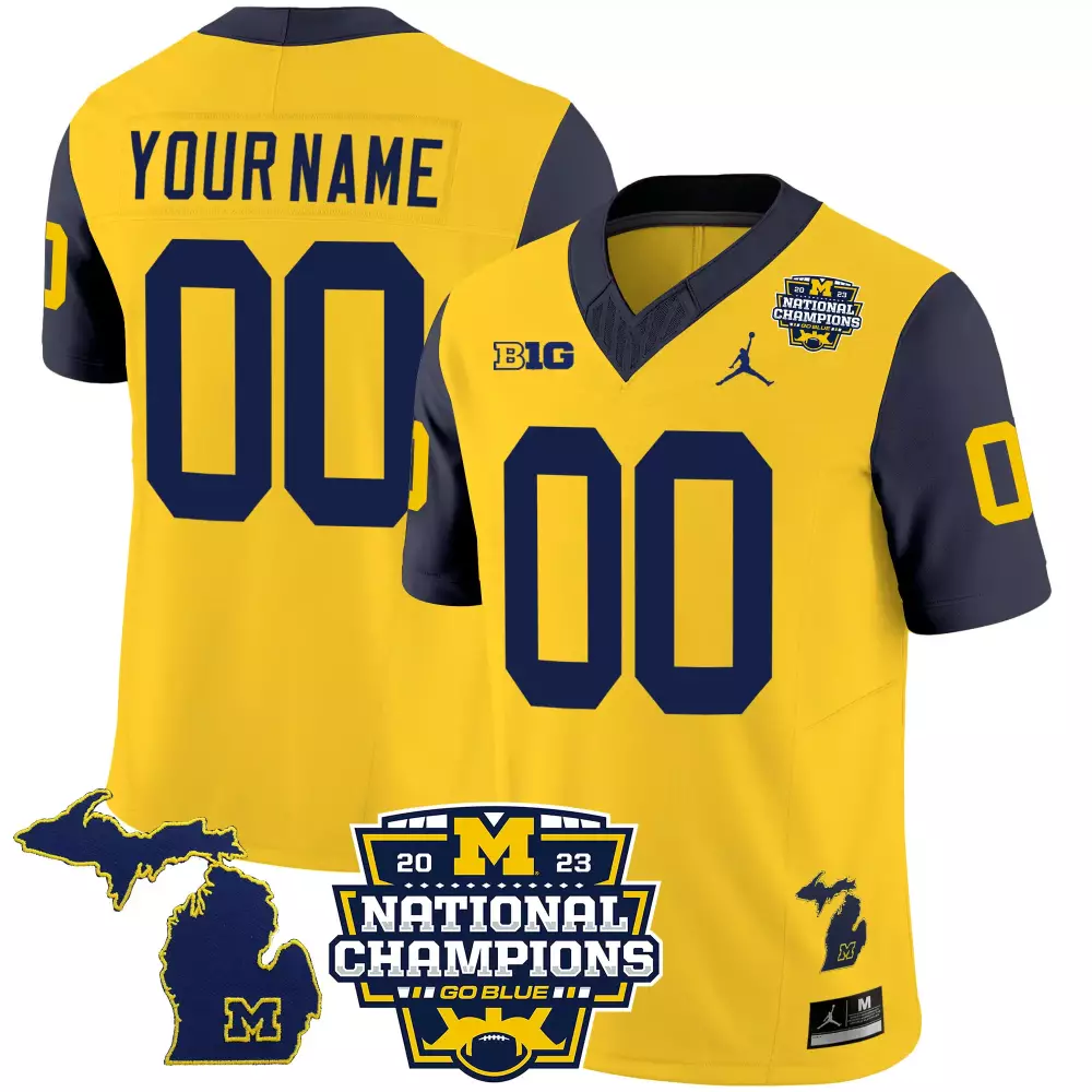 Michigan Wolverines 2023 National Champions Navy Jersey | Custom Vapor Style | All Stitched Fan Gear | For Men, Women & Youth