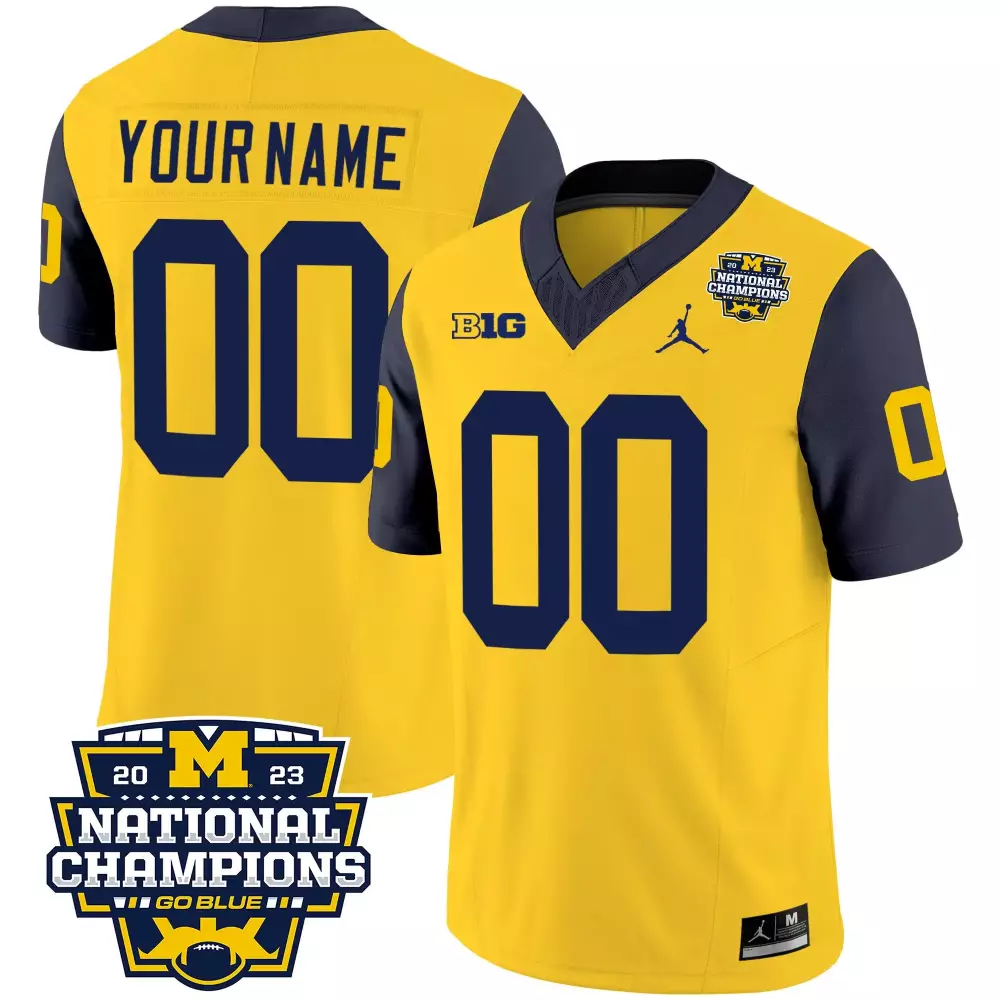 Michigan Wolverines 2023 National Champions Navy Jersey V3 for Youth | Custom Vapor Style | All Stitched Fan Gear | For Men, Women & Youth