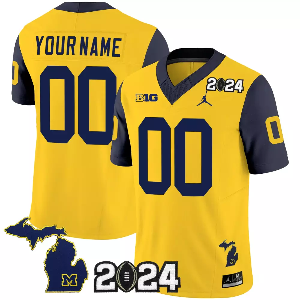Michigan Wolverines 2024 Gold Vapor Jersey | Stitched Limited Edition Fan Gear | For Men, Women & Youth
