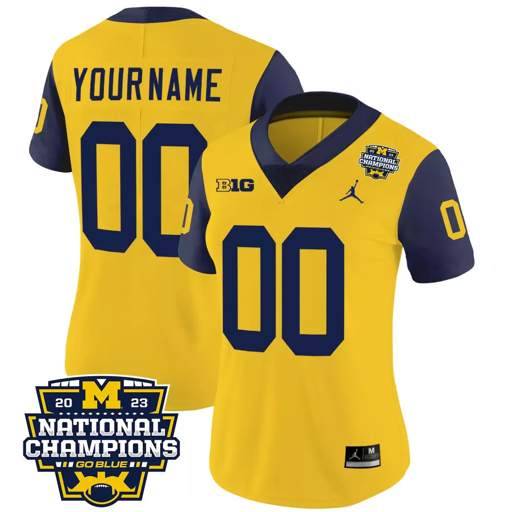 Michigan Wolverines 2023 National Champions Navy Jersey V3 for Youth | Custom Vapor Style | All Stitched Fan Gear | For Men, Women & Youth