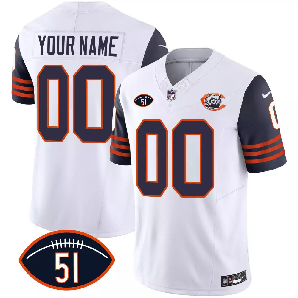 navy sleeves youth chicago bears dick butkus patch gsh vapor custom jersey all stitched