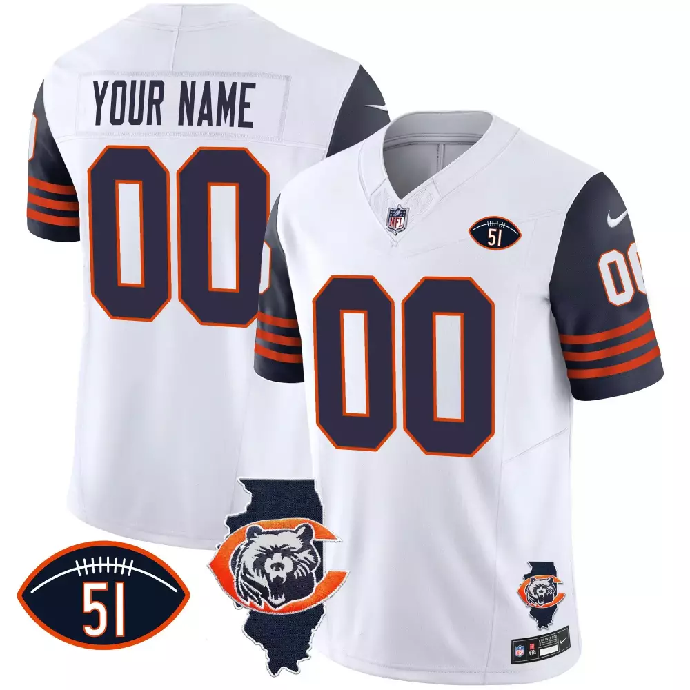 navy sleeves youth chicago bears dick butkus patch gsh vapor custom jersey all stitched