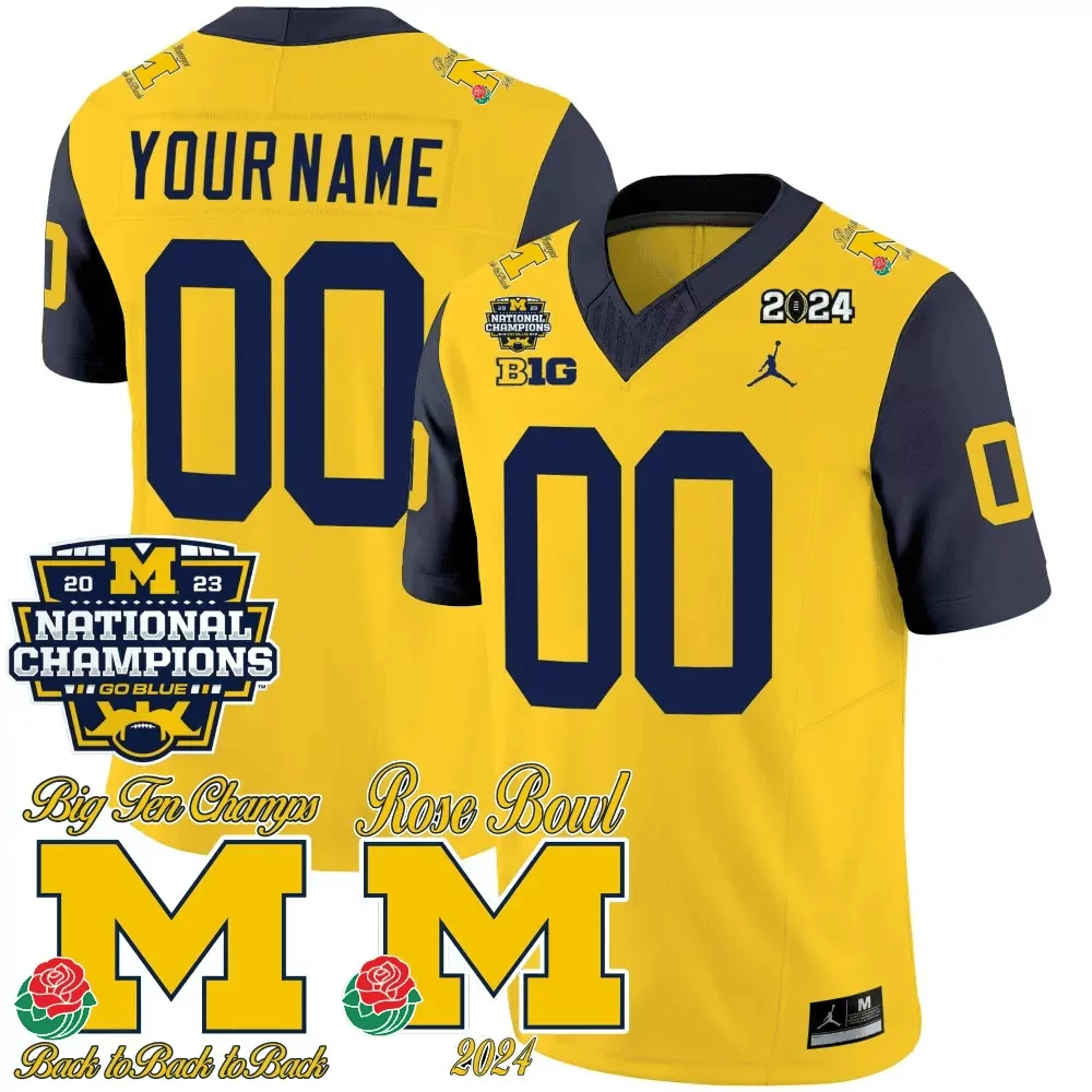 Michigan Wolverines 2023 National Champions Navy Jersey for Youth | Custom Vapor Style | All Stitched Fan Gear | For Men, Women & Youth