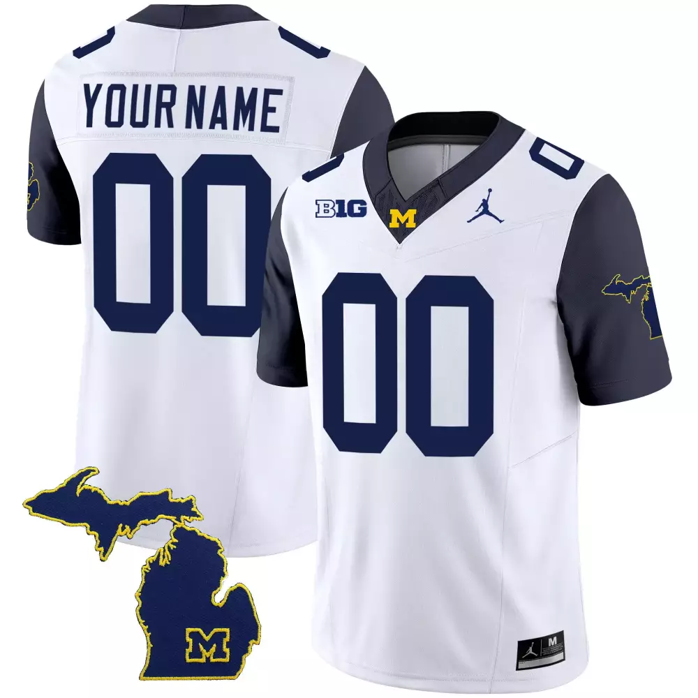 Michigan Wolverines Youth 2023 CFP National Champions Patch Vapor Custom Jersey | Navy Stitched | For Men, Women & Youth