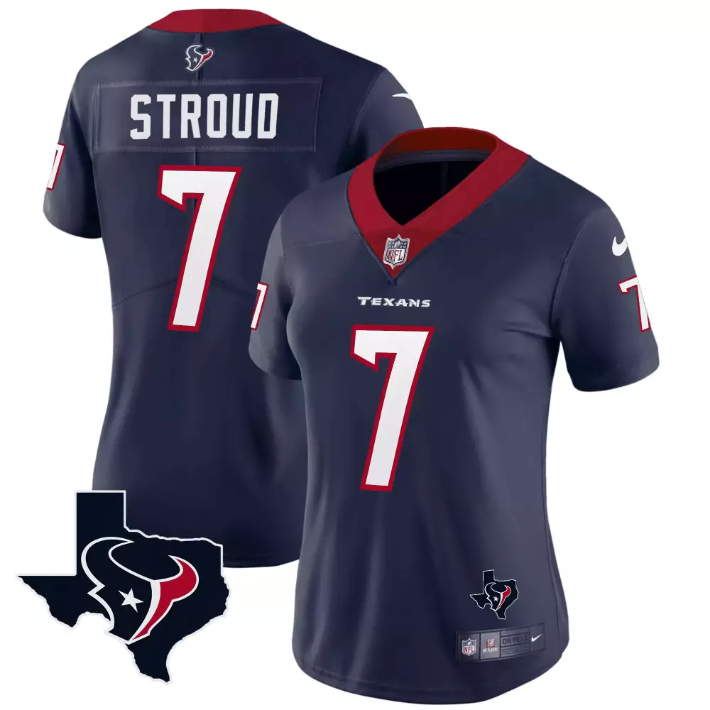 navy women cj stroud houston texans vapor limited jersey all stitched