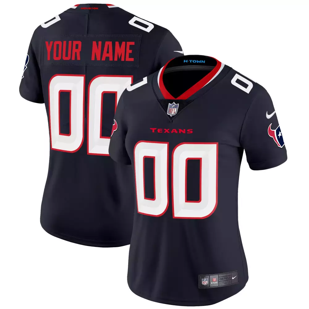 navy women houston texans 2024 vapor limited custom jersey all stitched