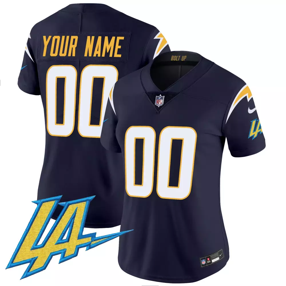 navy women los angeles chargers vapor limited custom jersey v2 all stitched
