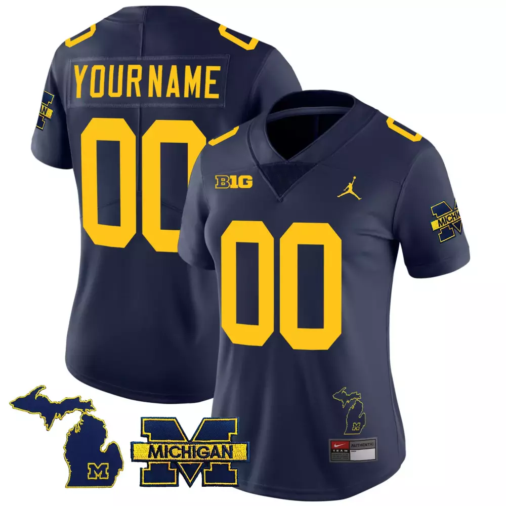 Michigan Wolverines Women's 2023 Special Custom Jersey V3 | Navy Stitched | For Women & Youth