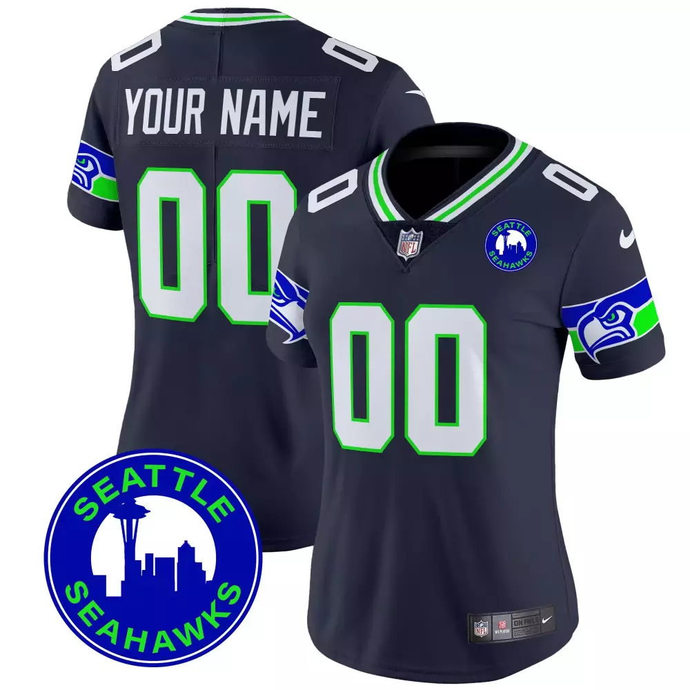 Seattle Seahawks Youth 2024 City Patch Vapor Jersey | Navy Stitched Limited Edition | Fan Gear for Youth