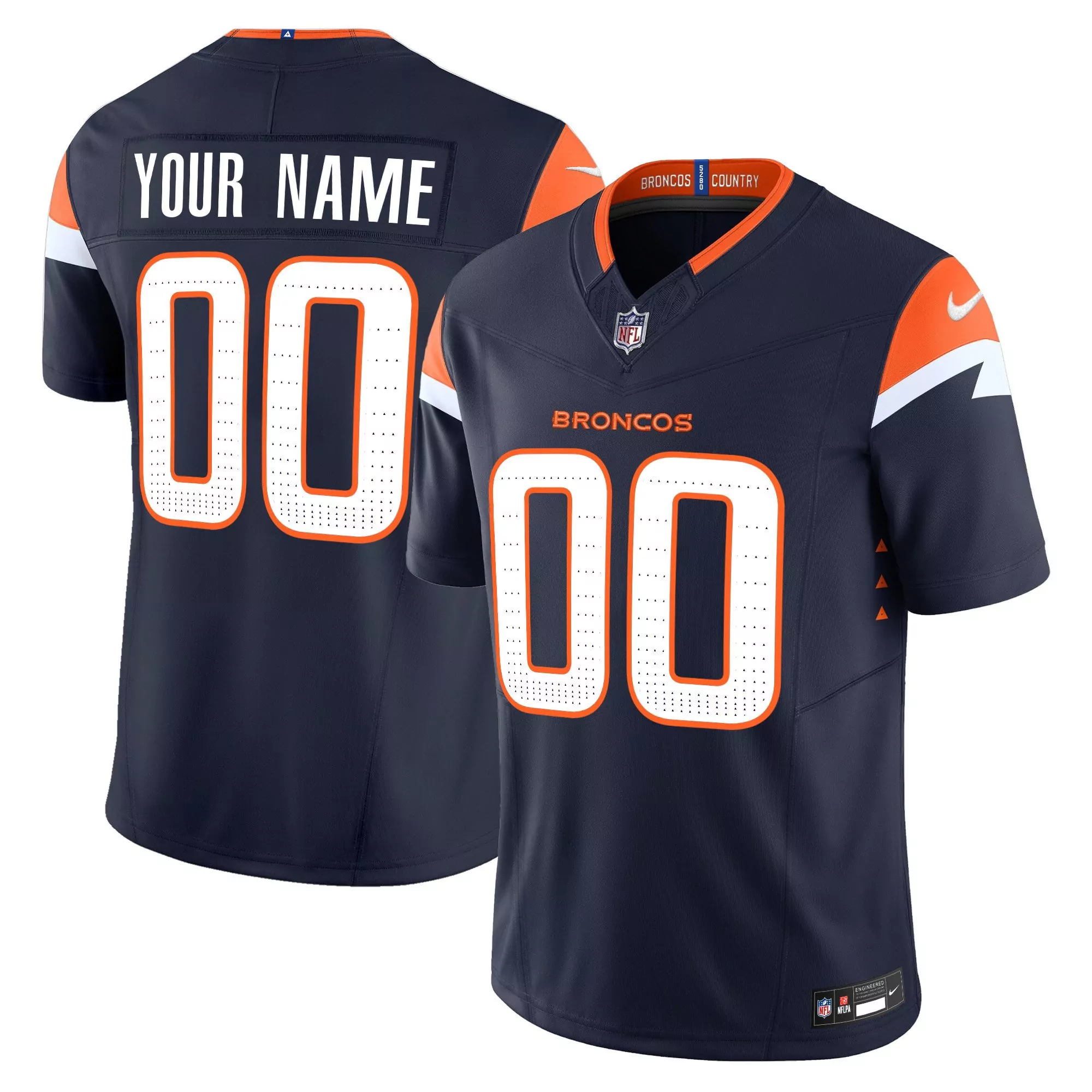 navy women denver broncos vapor limited custom jersey all stitched