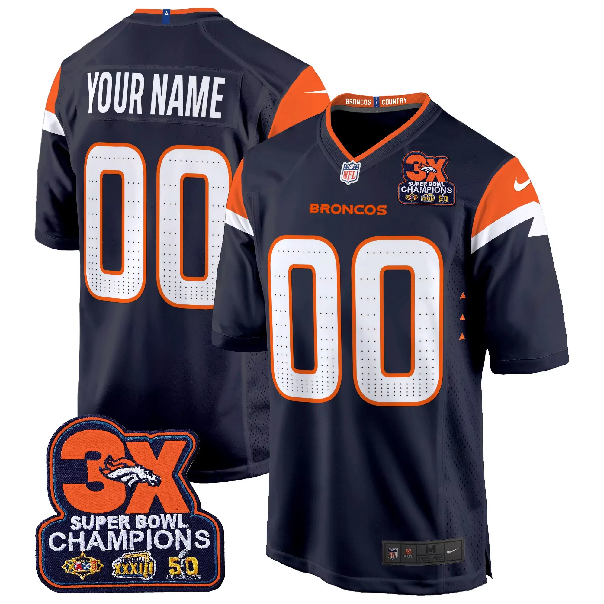 navy women denver broncos vapor limited custom jersey all stitched