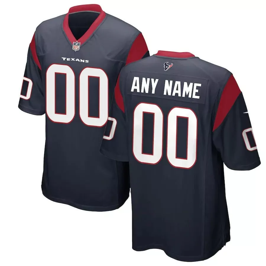 navy youth houston texans color rush legend vapor custom jersey v2 all stitched
