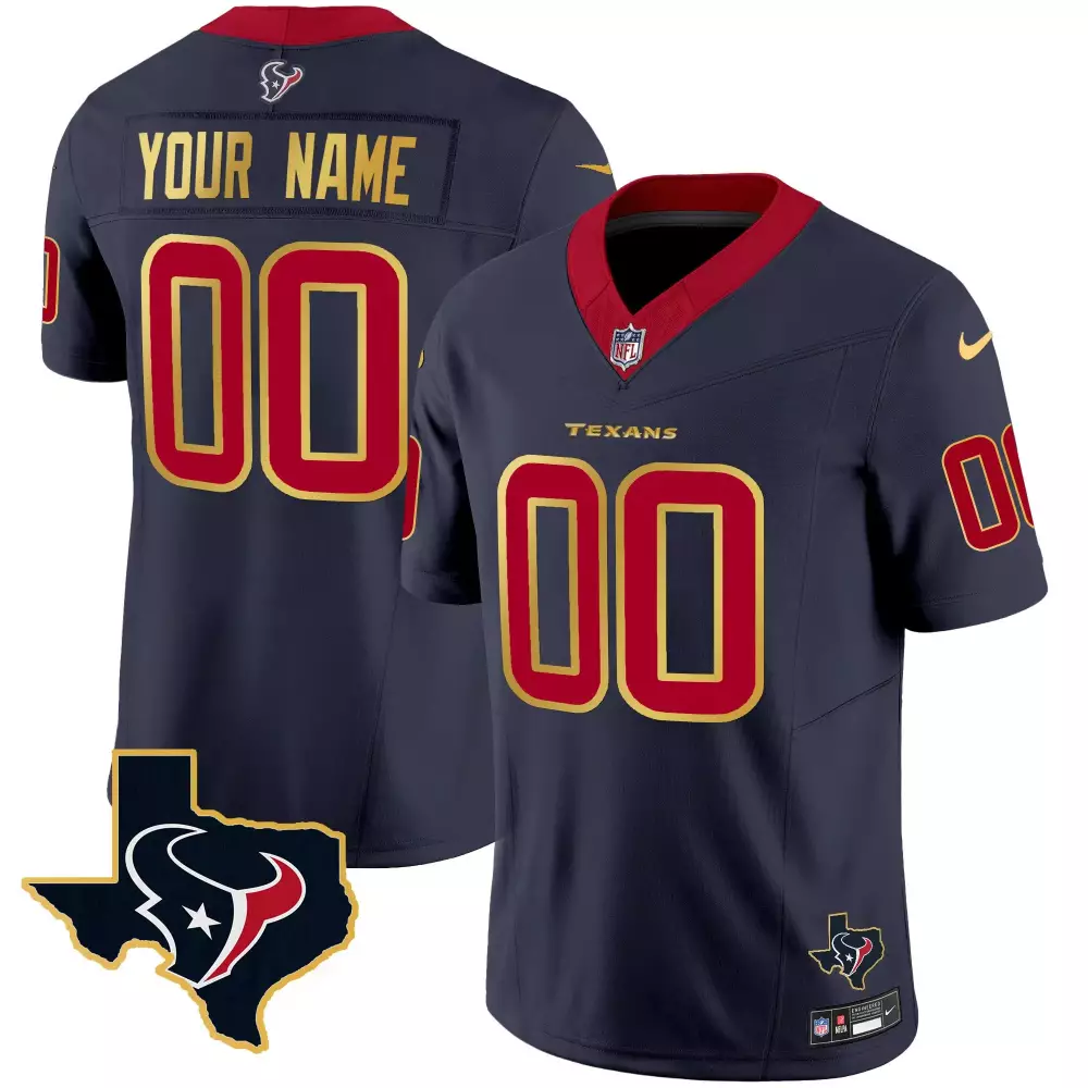 navy youth houston texans color rush legend vapor custom jersey v2 all stitched