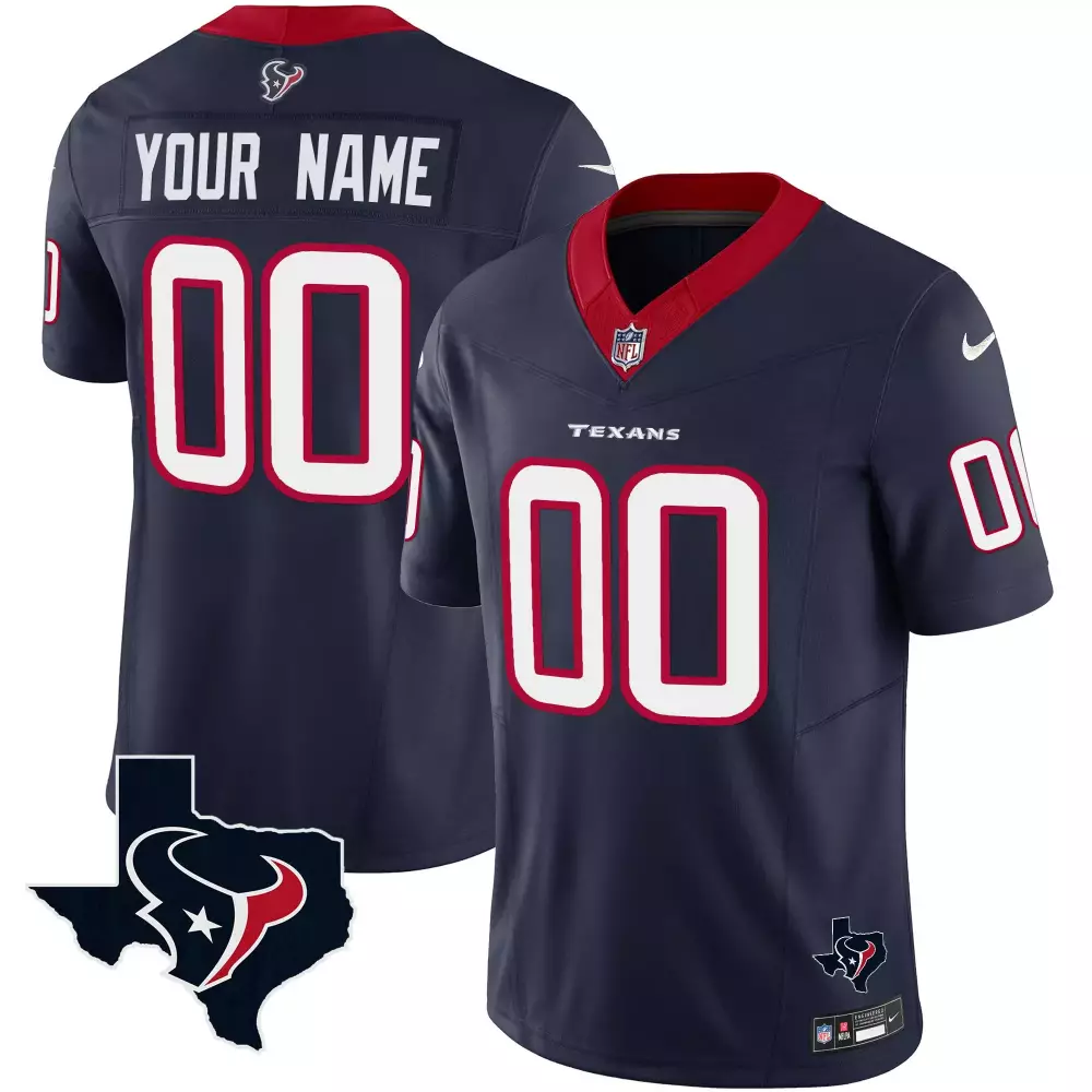 navy youth houston texans vapor limited custom jersey all stitched