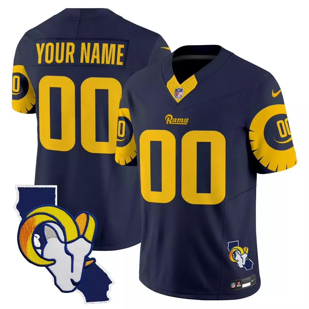 navy youth los angeles rams special vapor limited custom jersey v2 all stitched