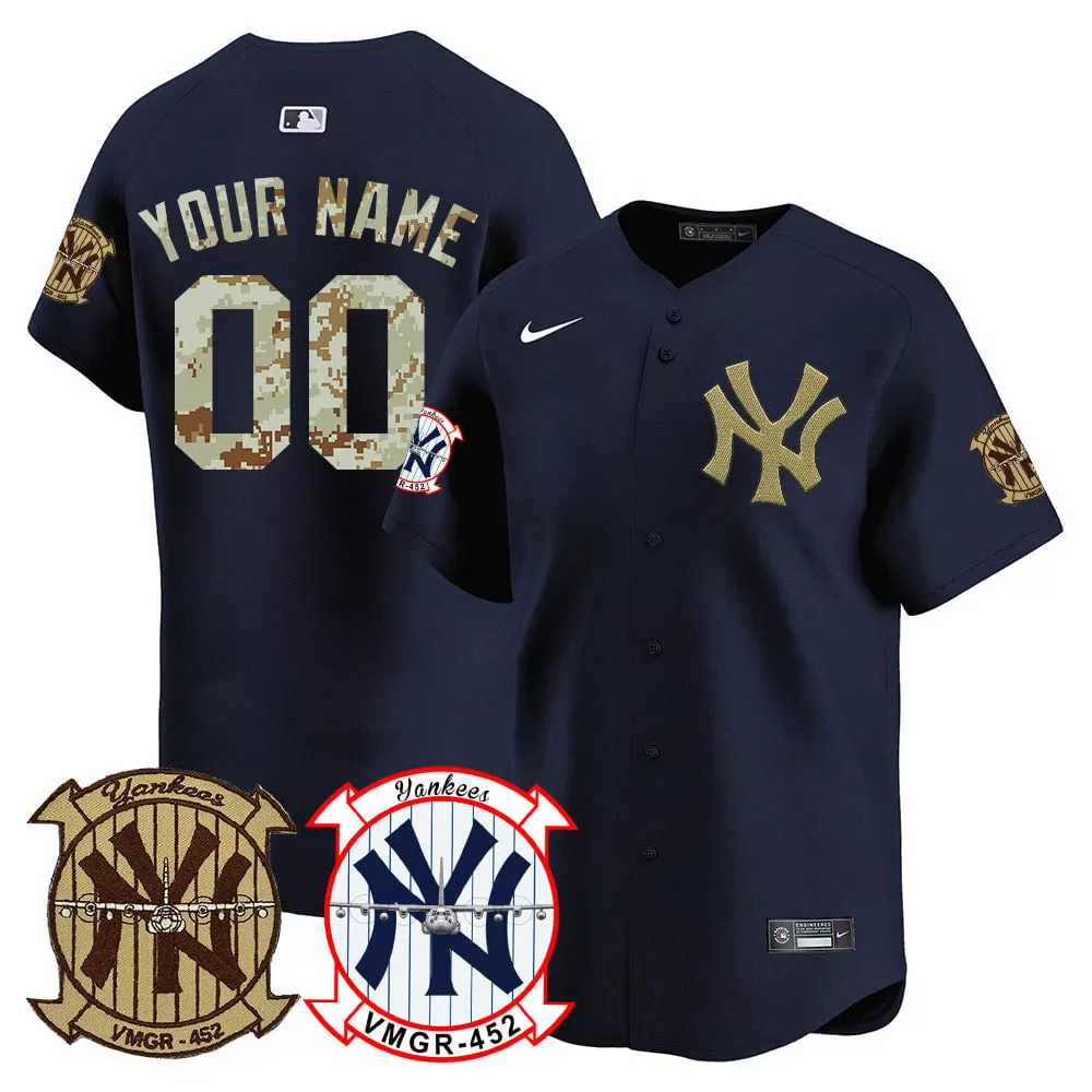 navy youth new york yankees desert usmc alternate vapor premier limited custom jersey all stitched