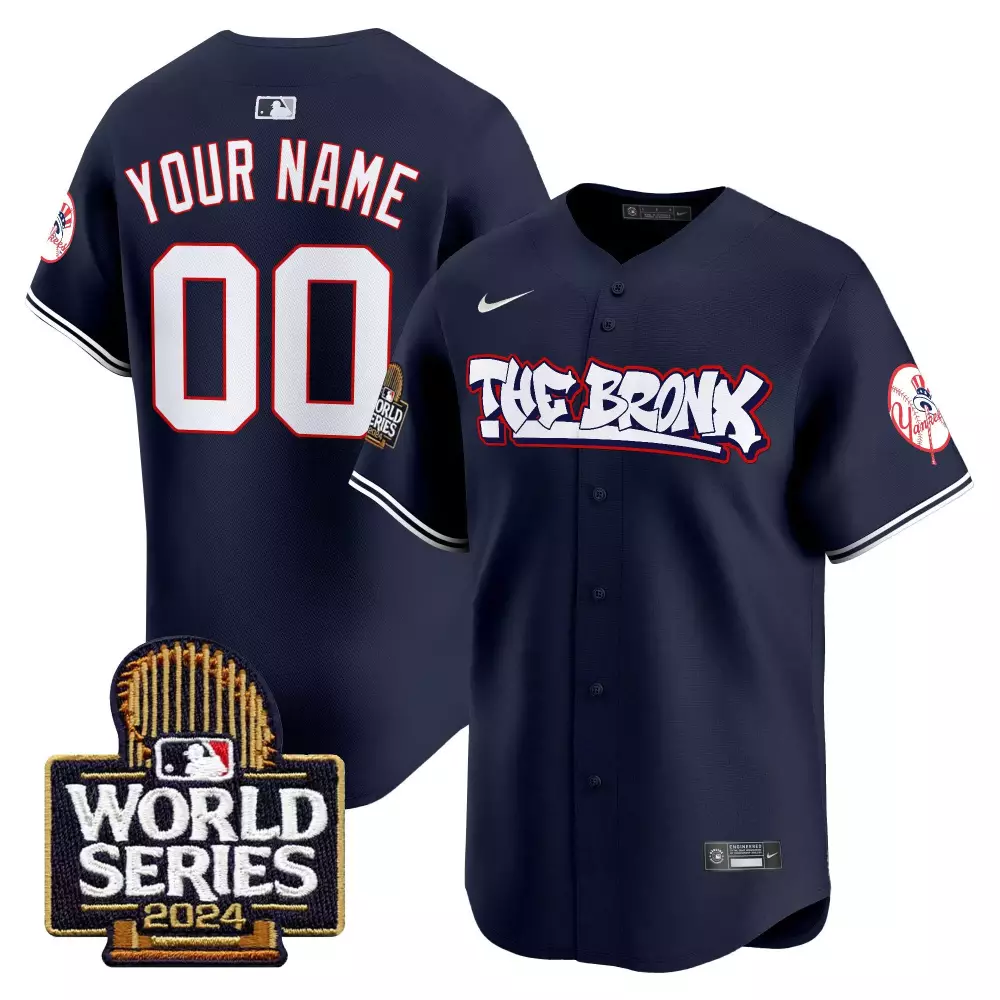 navy youth new york yankees the bronx 2024 world series vapor premier limited custom jersey all stitched