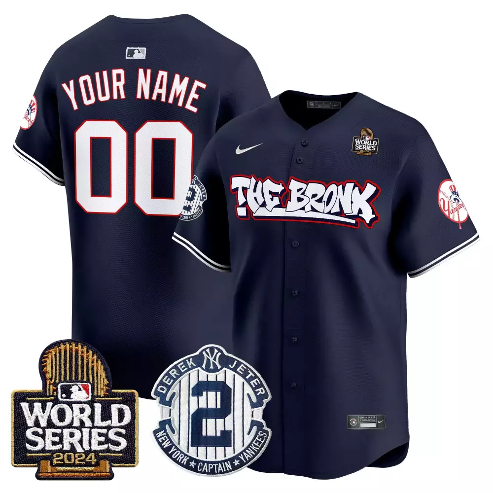 navy youth new york yankees the bronx 2024 world series vapor premier limited custom jersey all stitched