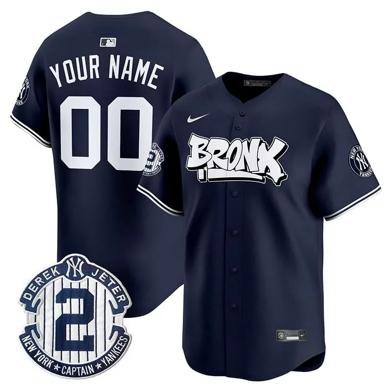navy youth new york yankees the bronx graffiti vapor premier limited custom jersey v3 all stitched