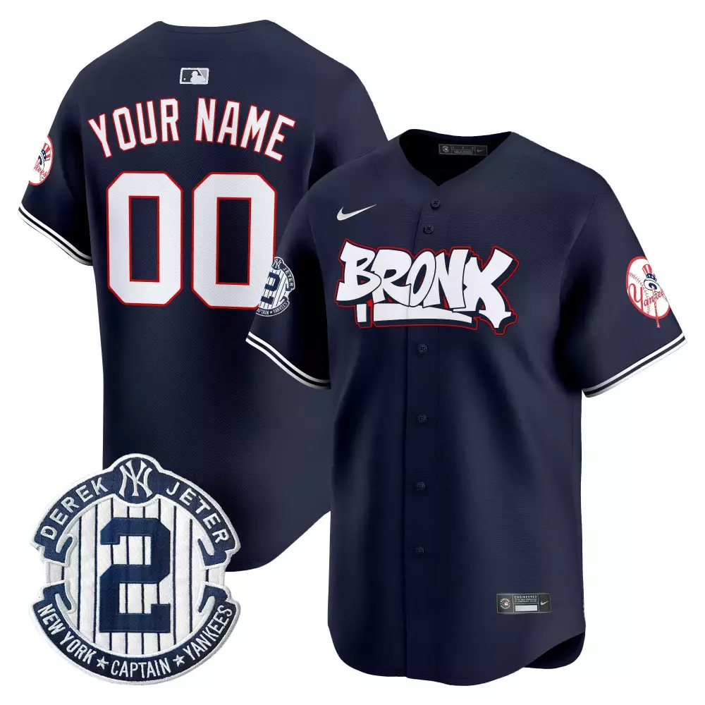 navy youth new york yankees the bronx graffiti vapor premier limited custom jersey v3 all stitched