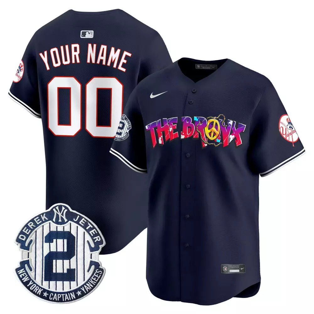 navy youth new york yankees the bronx graffiti vapor premier limited custom jersey v3 all stitched
