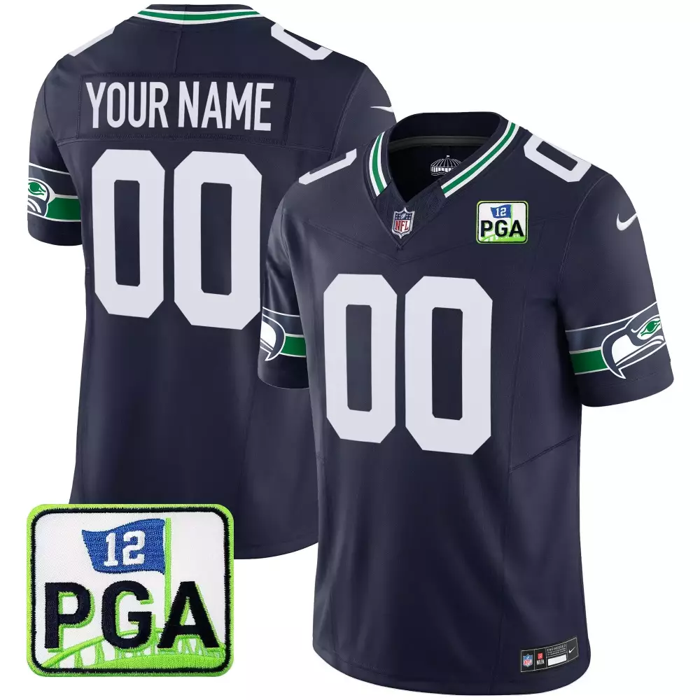 Seattle Seahawks Youth Throwback Gold Custom Jersey V2 | Navy Stitched | Fan Gear for Youth
