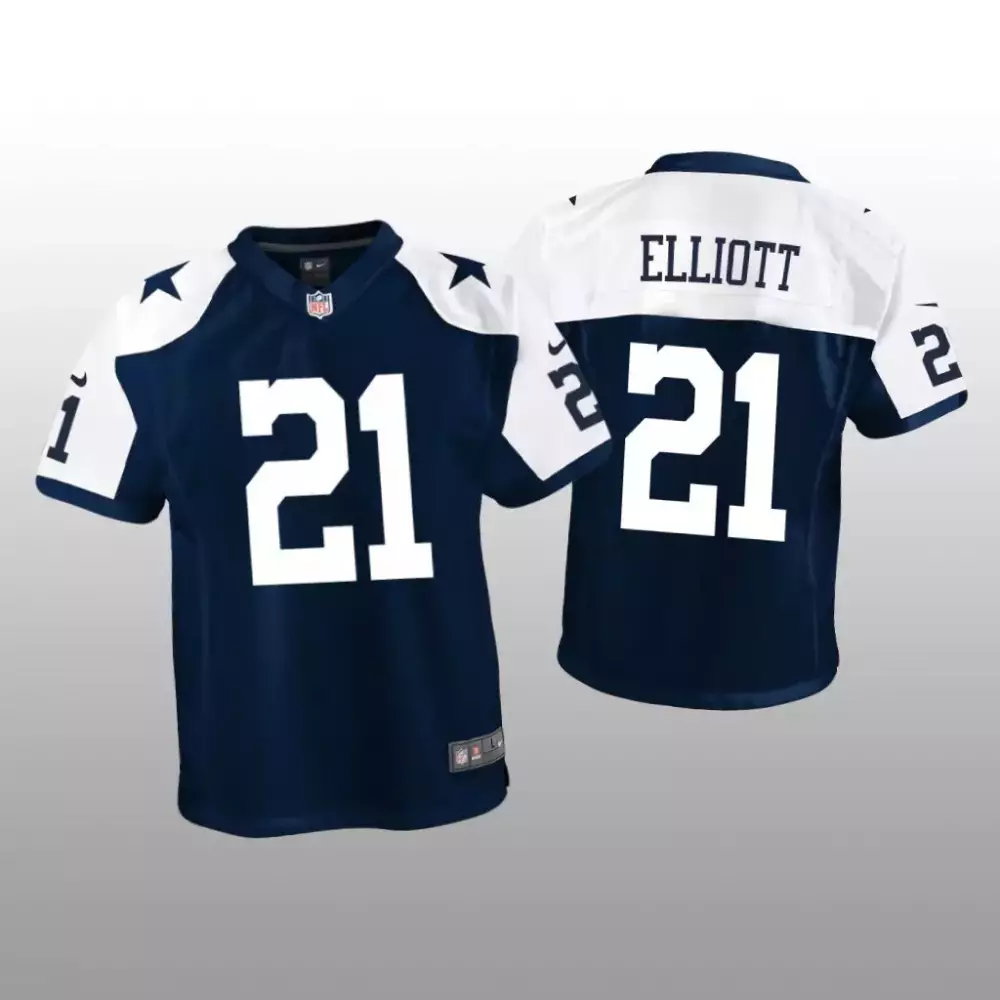Ezekiel Elliott Dallas Cowboys Navy/White Youth Jersey | Stitched Fan Gear | Awesome Gift for Kids & Youth