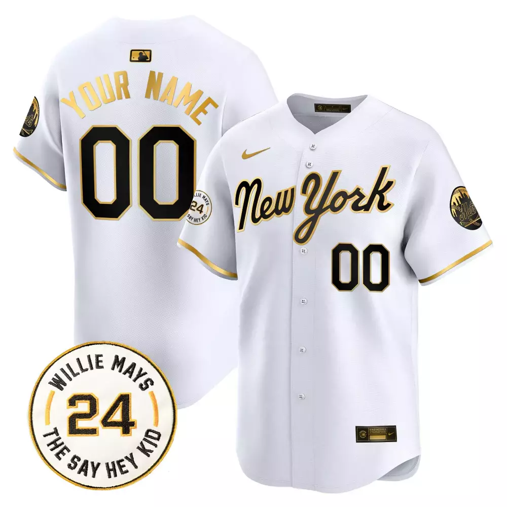 new york gold women new york mets willie mays patch vapor premier limited custom jersey all stitched