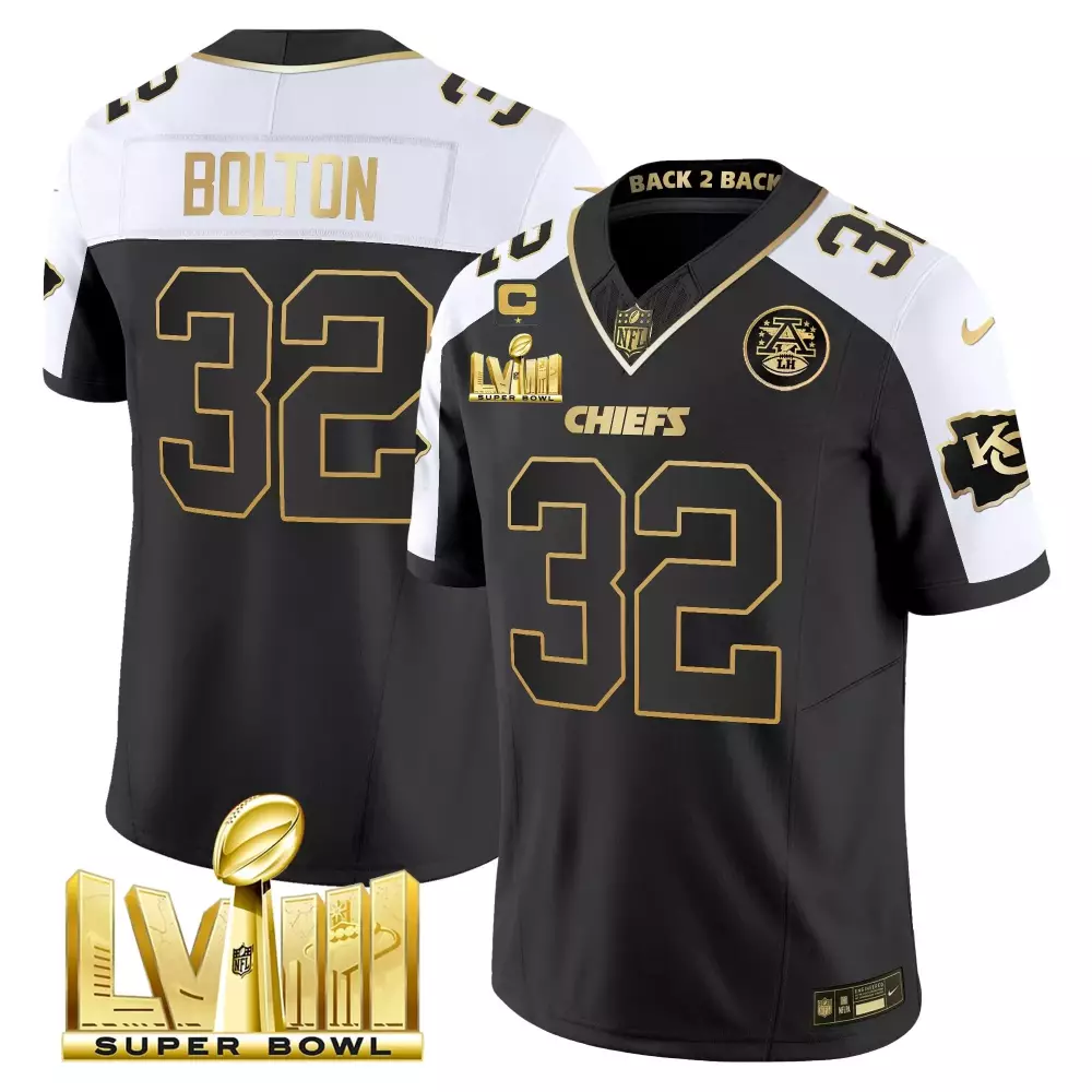 nick bolton alternate mens kansas city chiefs super bowl lviii back 2 back gold patch vapor jersey v2 all stitched
