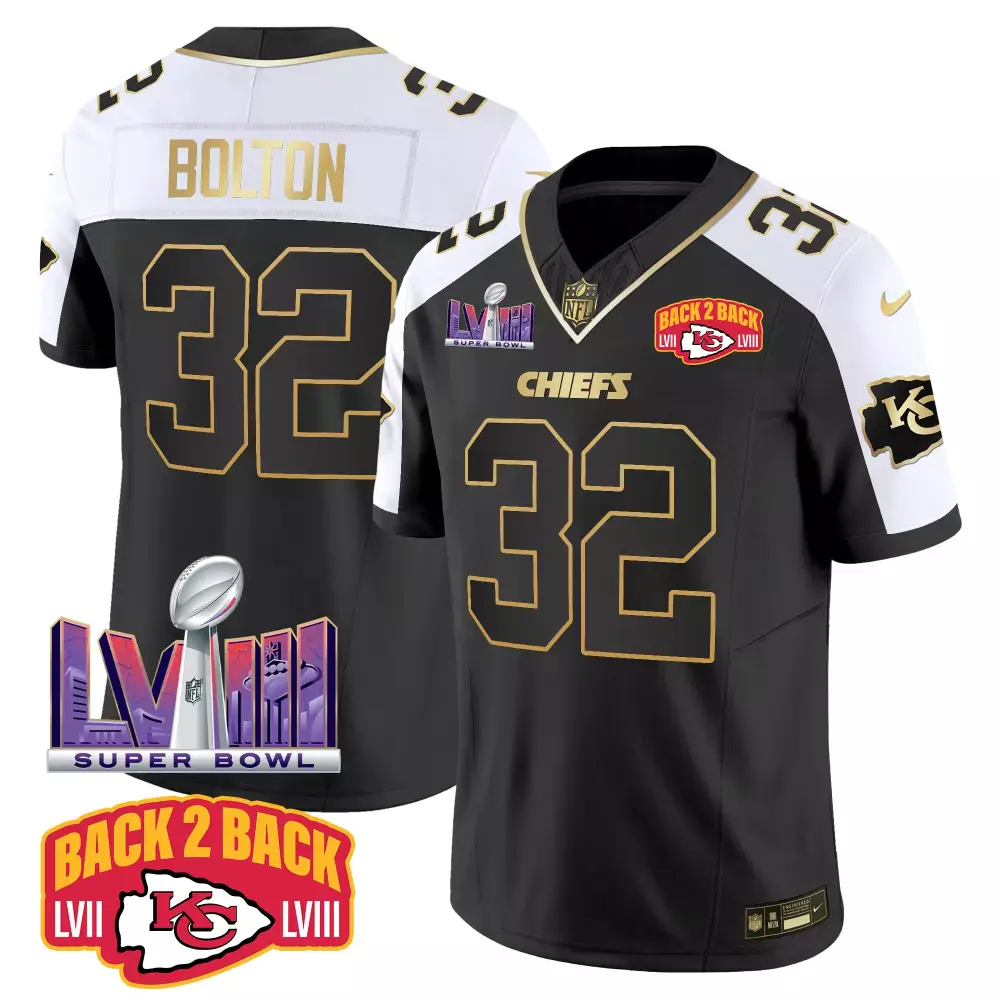 nick bolton alternate mens kansas city chiefs super bowl lviii back 2 back gold patch vapor jersey v2 all stitched
