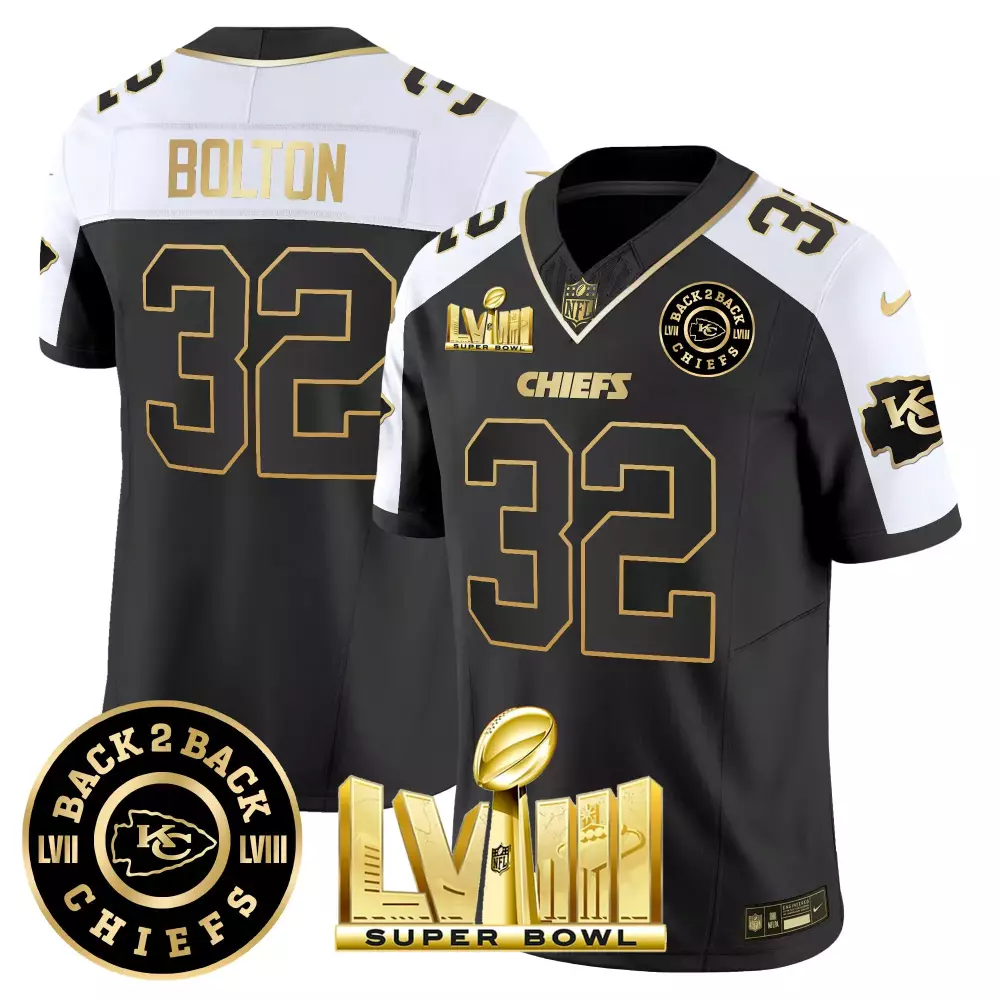 nick bolton alternate mens kansas city chiefs super bowl lviii back 2 back gold patch vapor jersey v2 all stitched