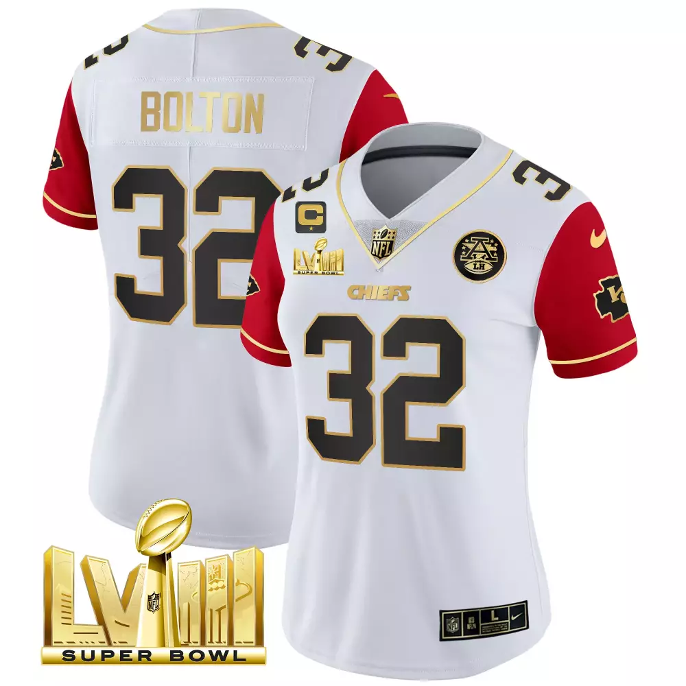 nick bolton color sleeves womens kansas city chiefs super bowl lviii back 2 back patch vapor jersey v5 all stitched