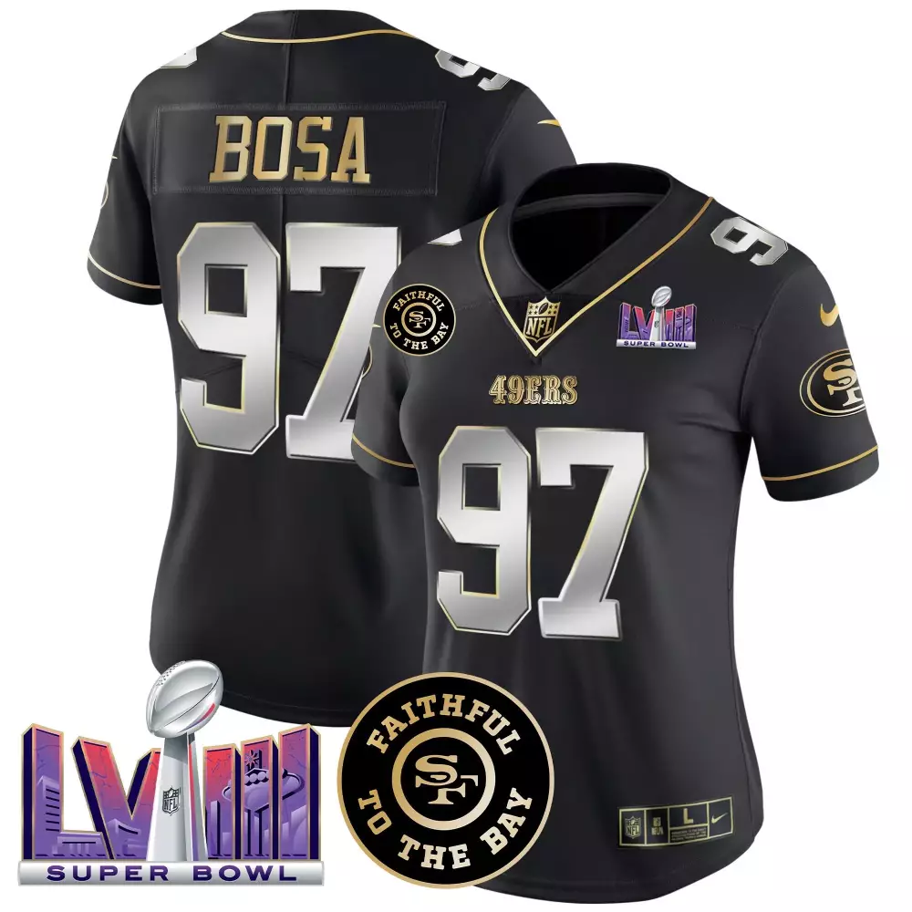 Nick Bosa San Francisco 49ers Black Limited Women's EST1946 Jersey | Stitched Vapor Limited Edition | For Men, Women & Youth