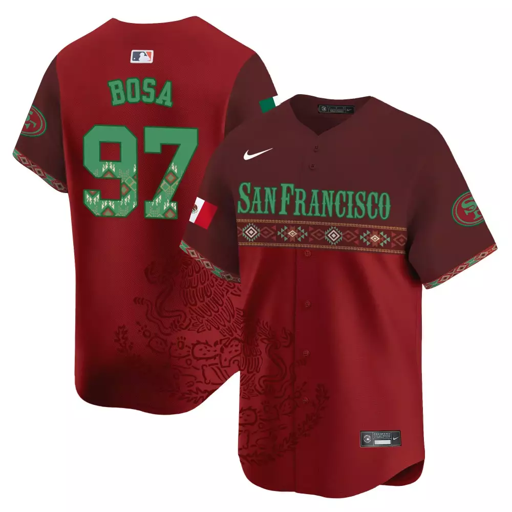 nick bosa red mens san francisco 49ers 2024 christmas vapor limited jersey all stitched