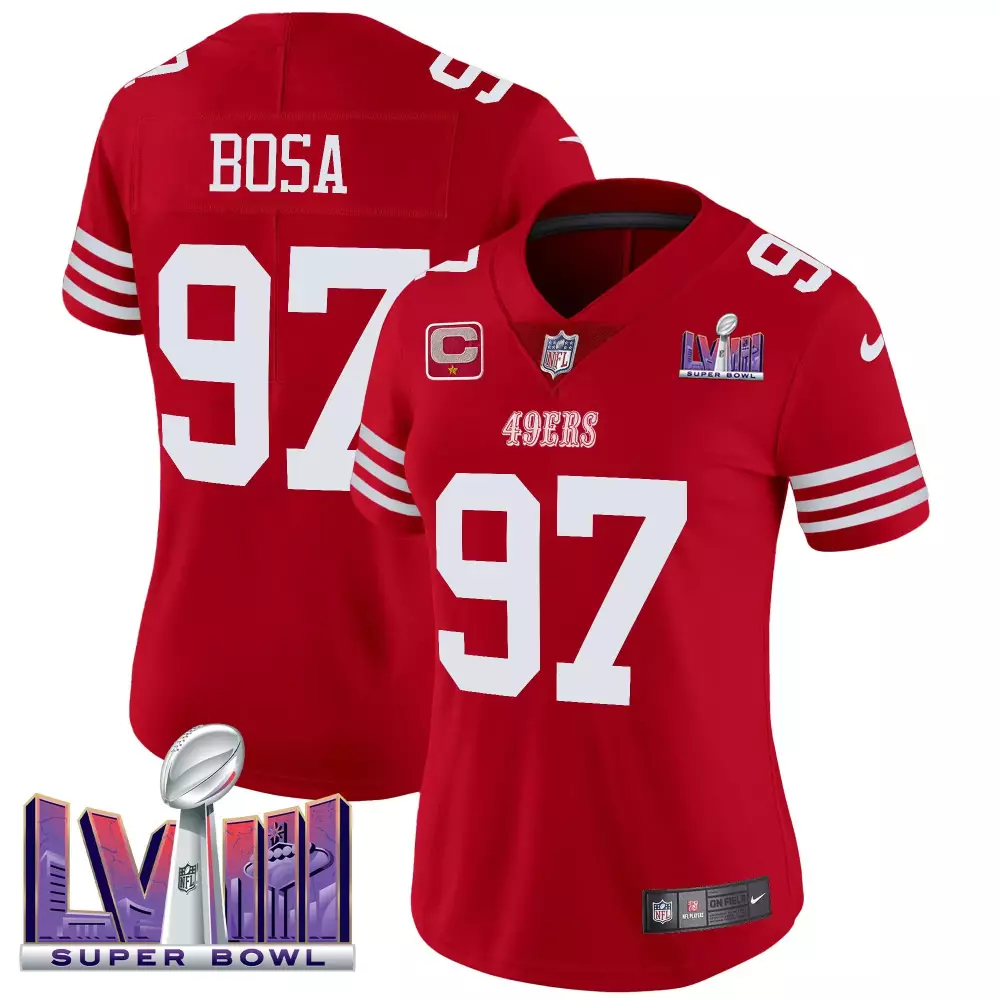 nick bosa red mens san francisco 49ers 2024 christmas vapor limited jersey all stitched