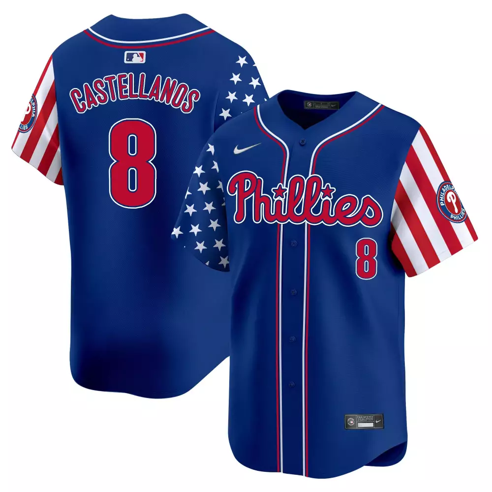 Castellanos Philadelphia Phillies Royal Men's 2024 Independence Day Vapor Premier Limited Jersey | All Stitched Fan Gear