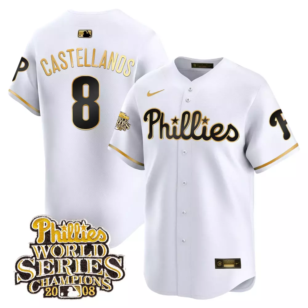 Castellanos Phillies 2008 World Series Champions Jersey | White Vapor Premier Limited Edition | For Men, Women & Youth
