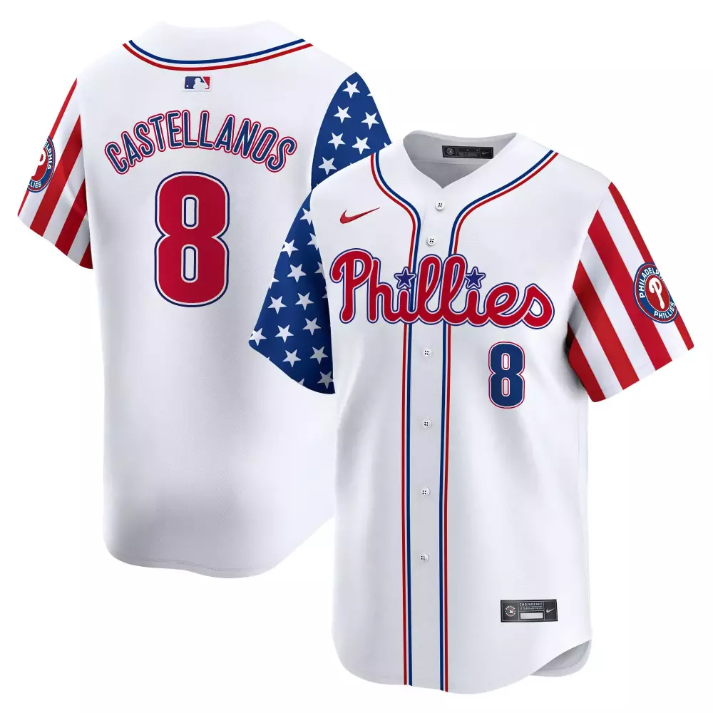 Youth Castellanos Phillies 2024 Independence Day Jersey | Vapor Premier Limited Edition | All Stitched Fan Gear | For Men, Women & Youth