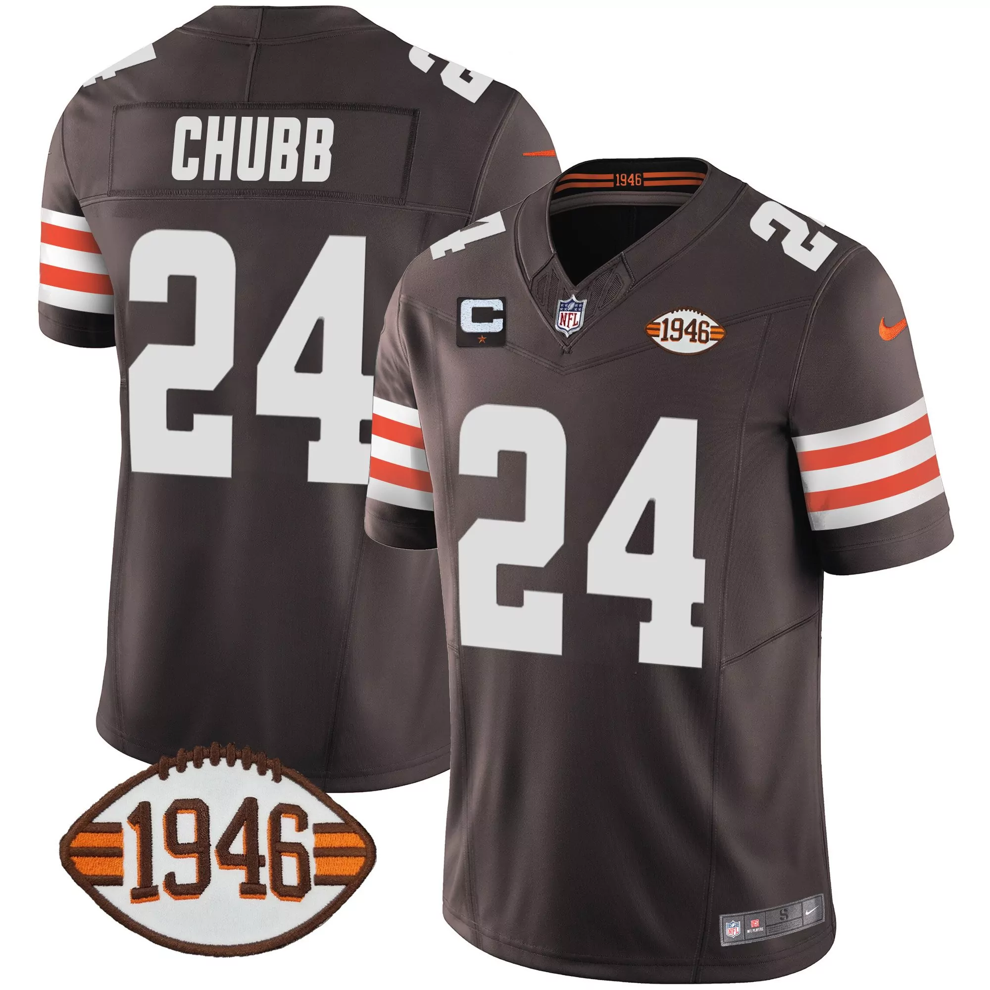 nick chubb black limited womens cleveland browns 32 jim brown memorial patch gold jersey all stitched