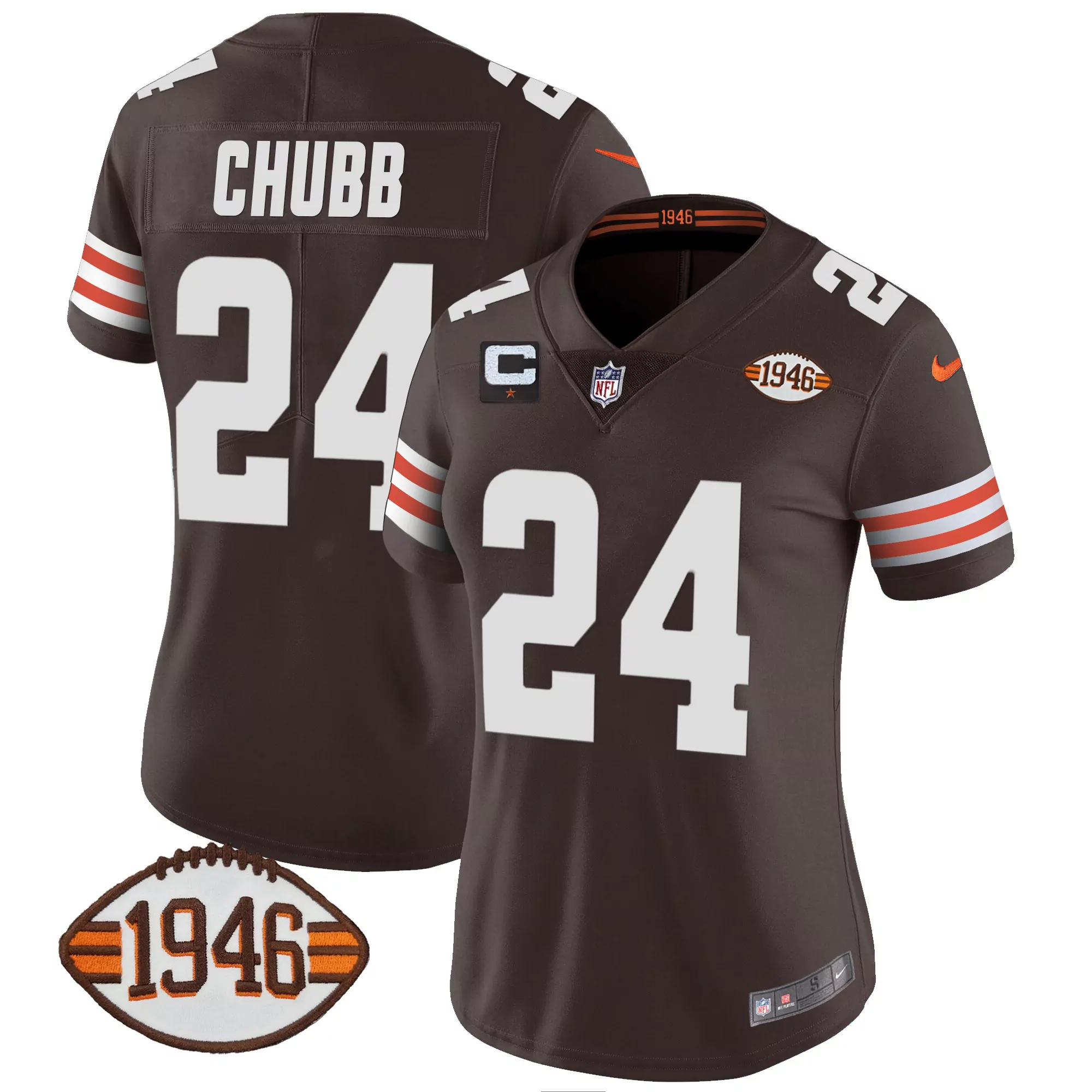 nick chubb brown mens cleveland browns 32 jim brown memorial patch vapor limited jersey v2 all stitched