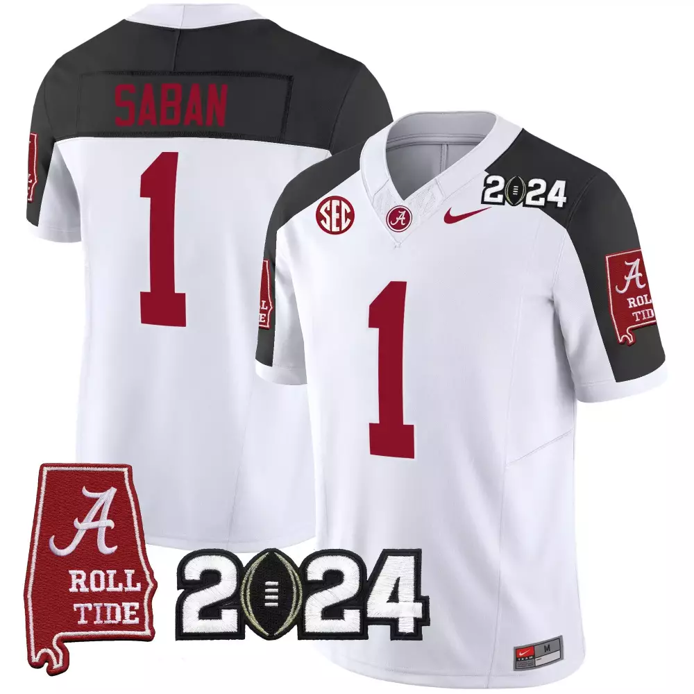 nick saban inverted mens alabama crimson tide 2024 vapor limited jersey all stitched