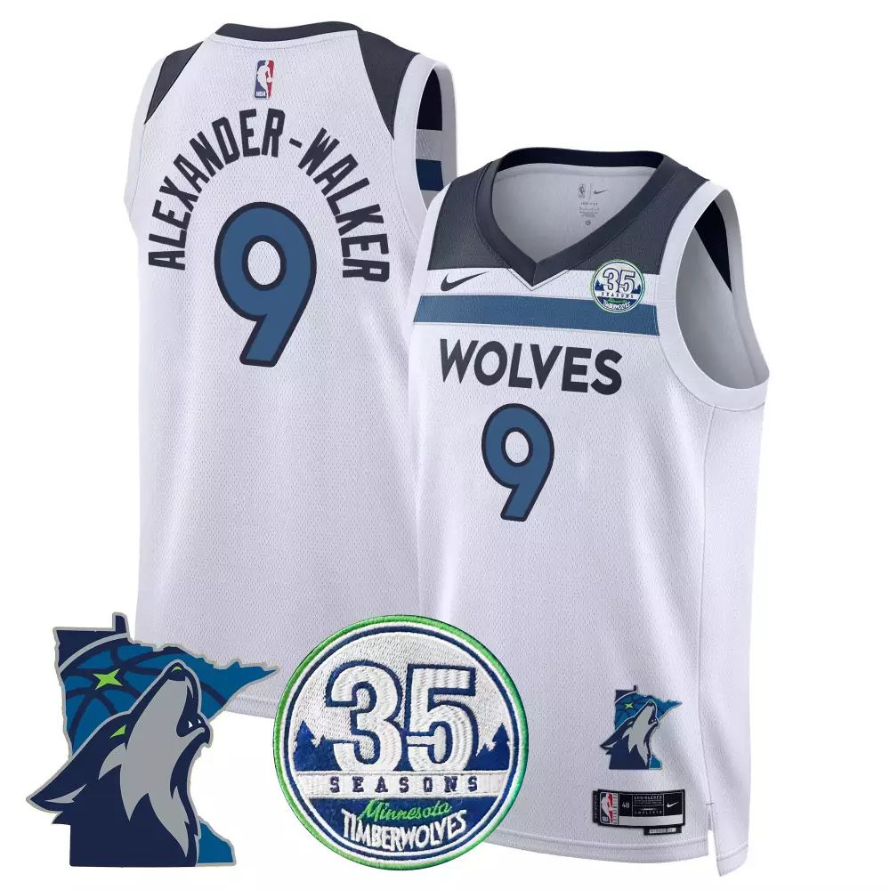 nickeil alexanderwalker 2425 city mens minnesota timberwolves swingman jersey minnesota patch all stitched