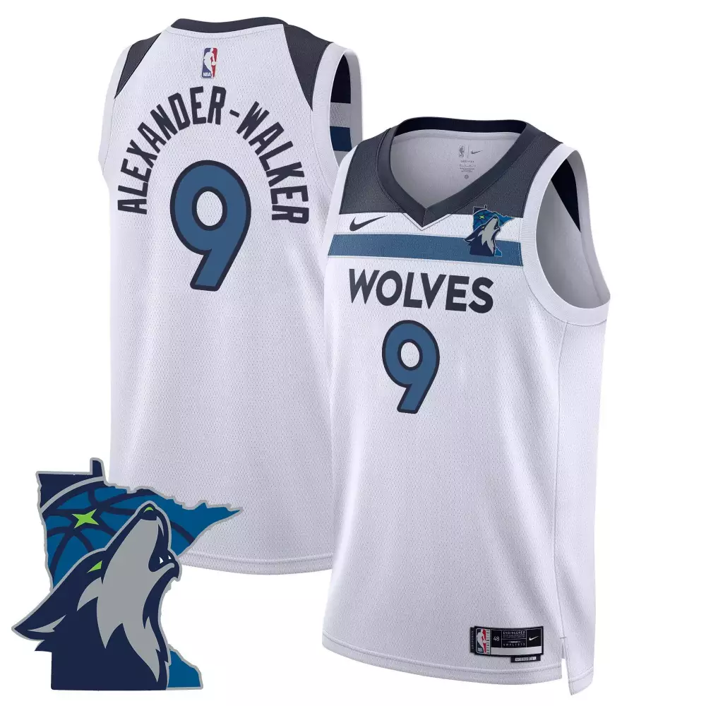 nickeil alexanderwalker 2425 city mens minnesota timberwolves swingman jersey minnesota patch all stitched