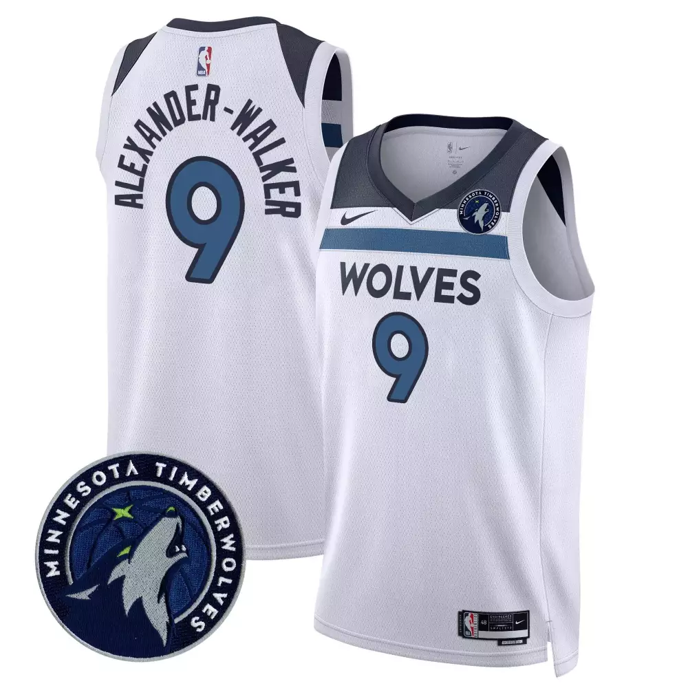 nickeil alexanderwalker 2425 city mens minnesota timberwolves swingman jersey minnesota patch all stitched